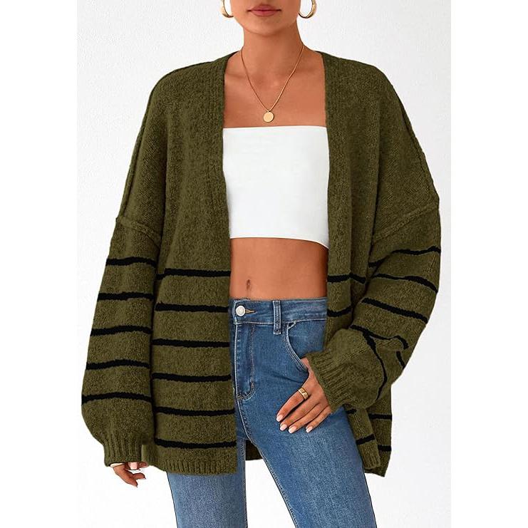 Women's Oversized Cardigan Sweater Fall Long Lantern Sleeve Knit Open Front Lightweight Sweater Knitwear Tops