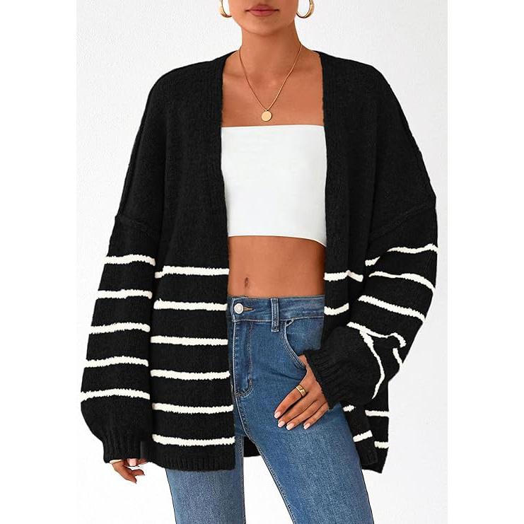 Women's Oversized Cardigan Sweater Fall Long Lantern Sleeve Knit Open Front Lightweight Sweater Knitwear Tops