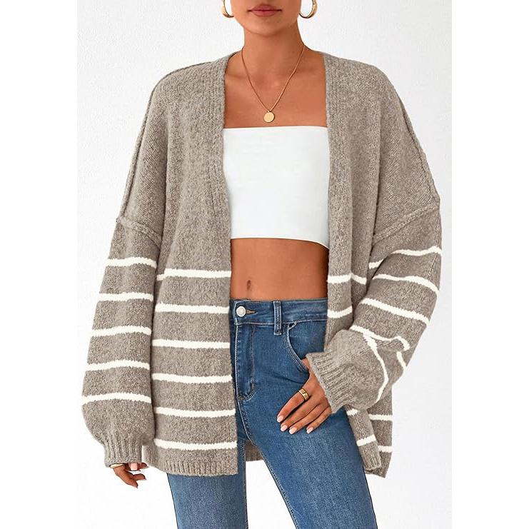Women's Oversized Cardigan Sweater Fall Long Lantern Sleeve Knit Open Front Lightweight Sweater Knitwear Tops