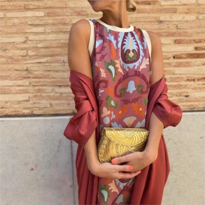 Ainara | Elegant long dress with matching shawl