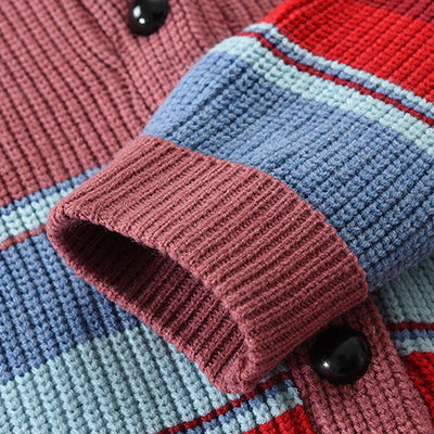 Samuel™ - Color Block Lapel Sweater Jacket
