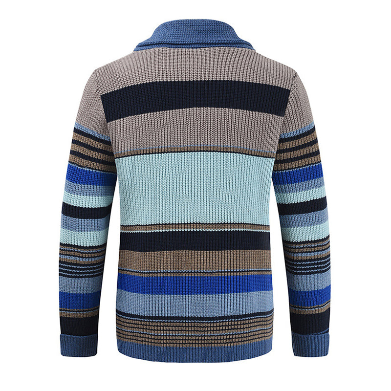 Samuel™ - Color Block Lapel Sweater Jacket