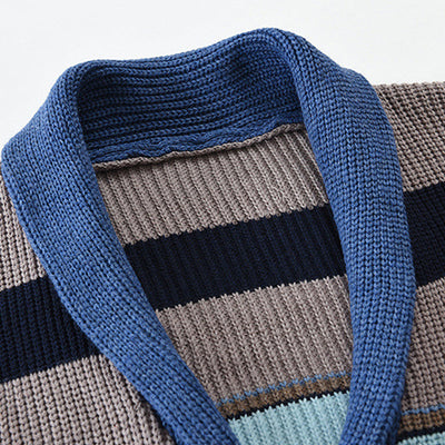 Samuel™ - Color Block Lapel Sweater Jacket