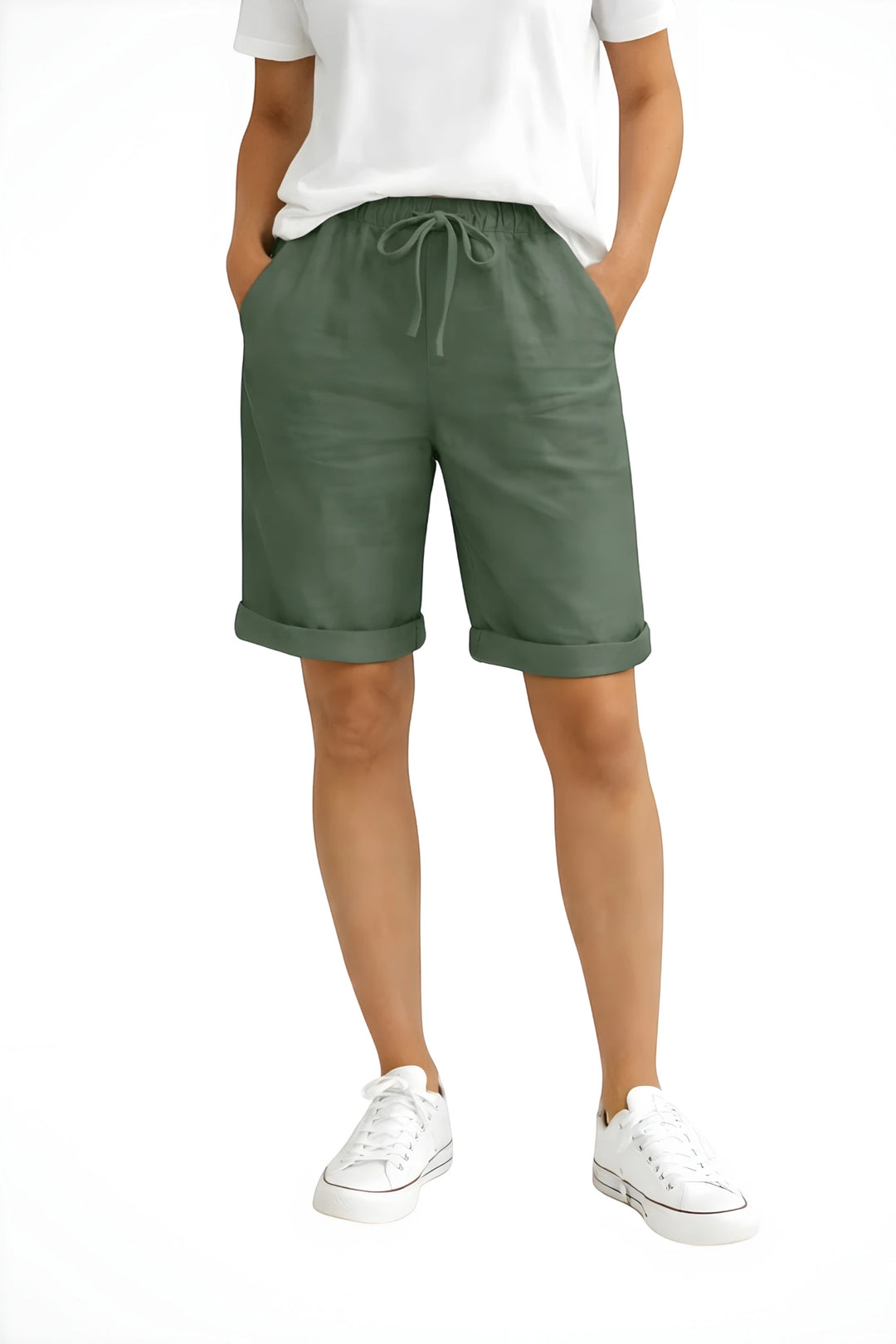 Women's Long Bermuda Shorts with Drawstring