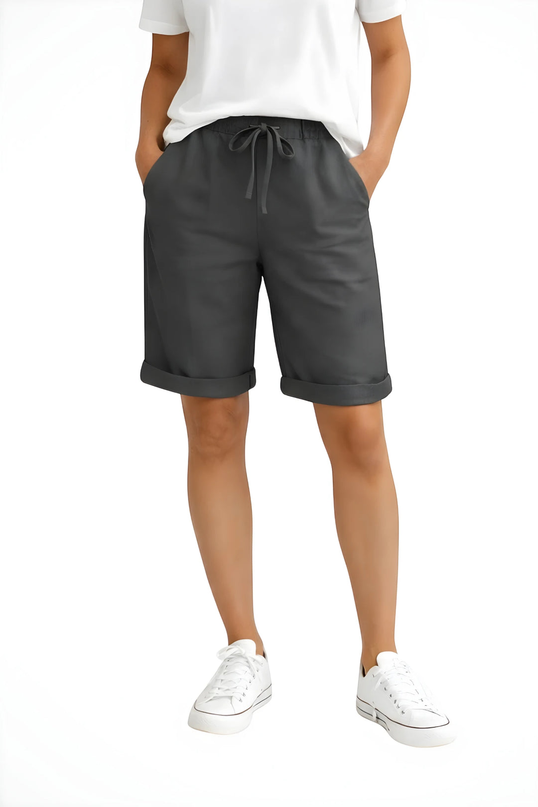 Women's Long Bermuda Shorts with Drawstring