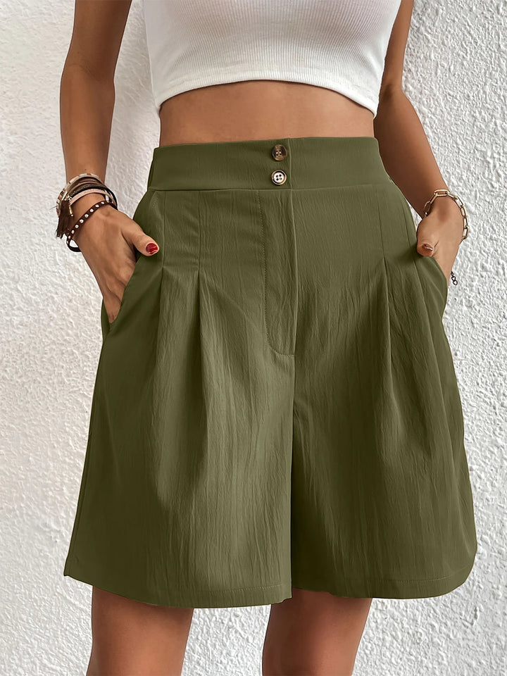 Women's High Waisted Bermuda Shorts with Pockets