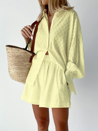 Charlotte™ - Effortlessly Chic Breezy Shirt and Shorts Ensemble
