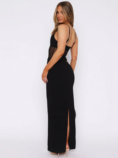 Abigail™ - Sheer Panel Maxi Dress