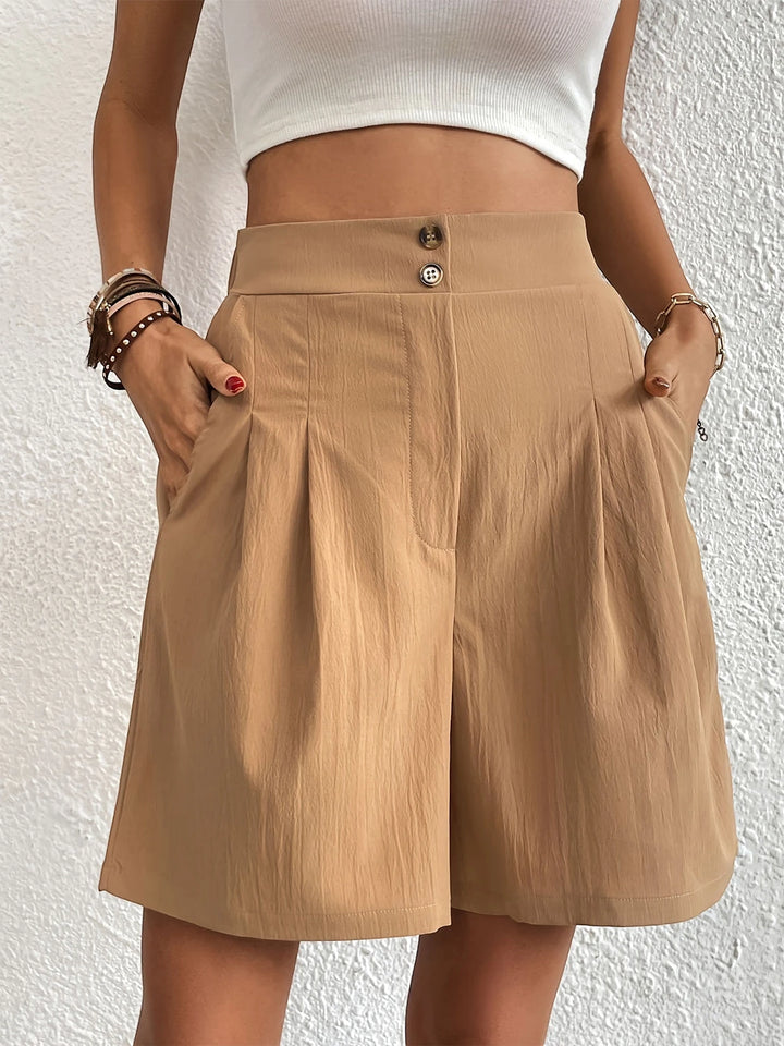 Women's High Waisted Bermuda Shorts with Pockets
