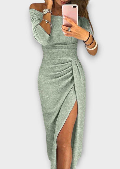 Lena™ - Elegant Off-Shoulder Dress