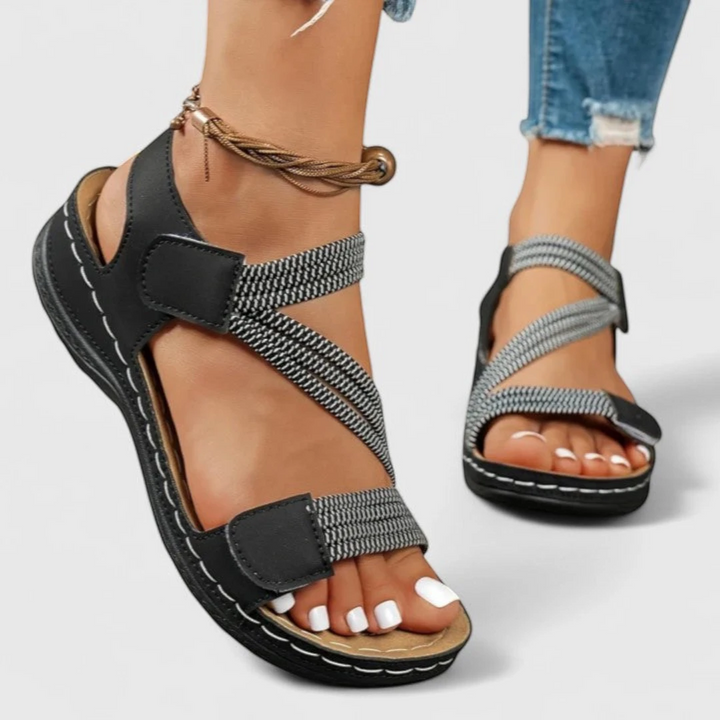 Women's Strappy Platform Sandals with Arch Support and Non Slip
