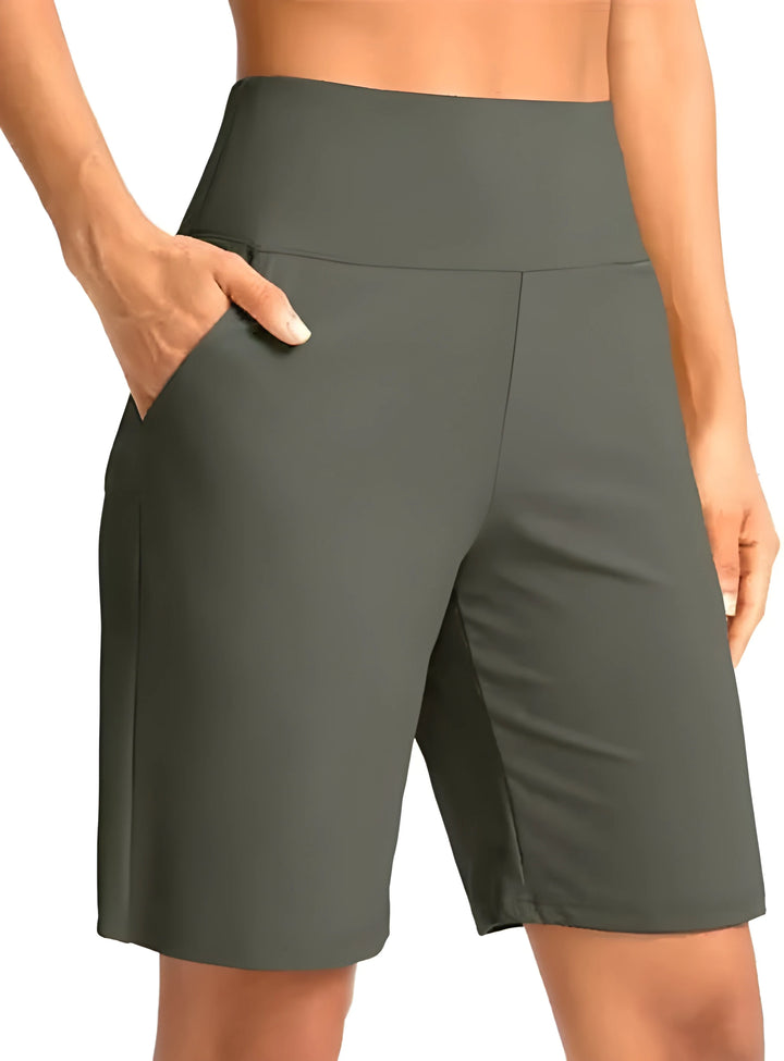 Women's Athletic Bermuda Shorts with High Waisted