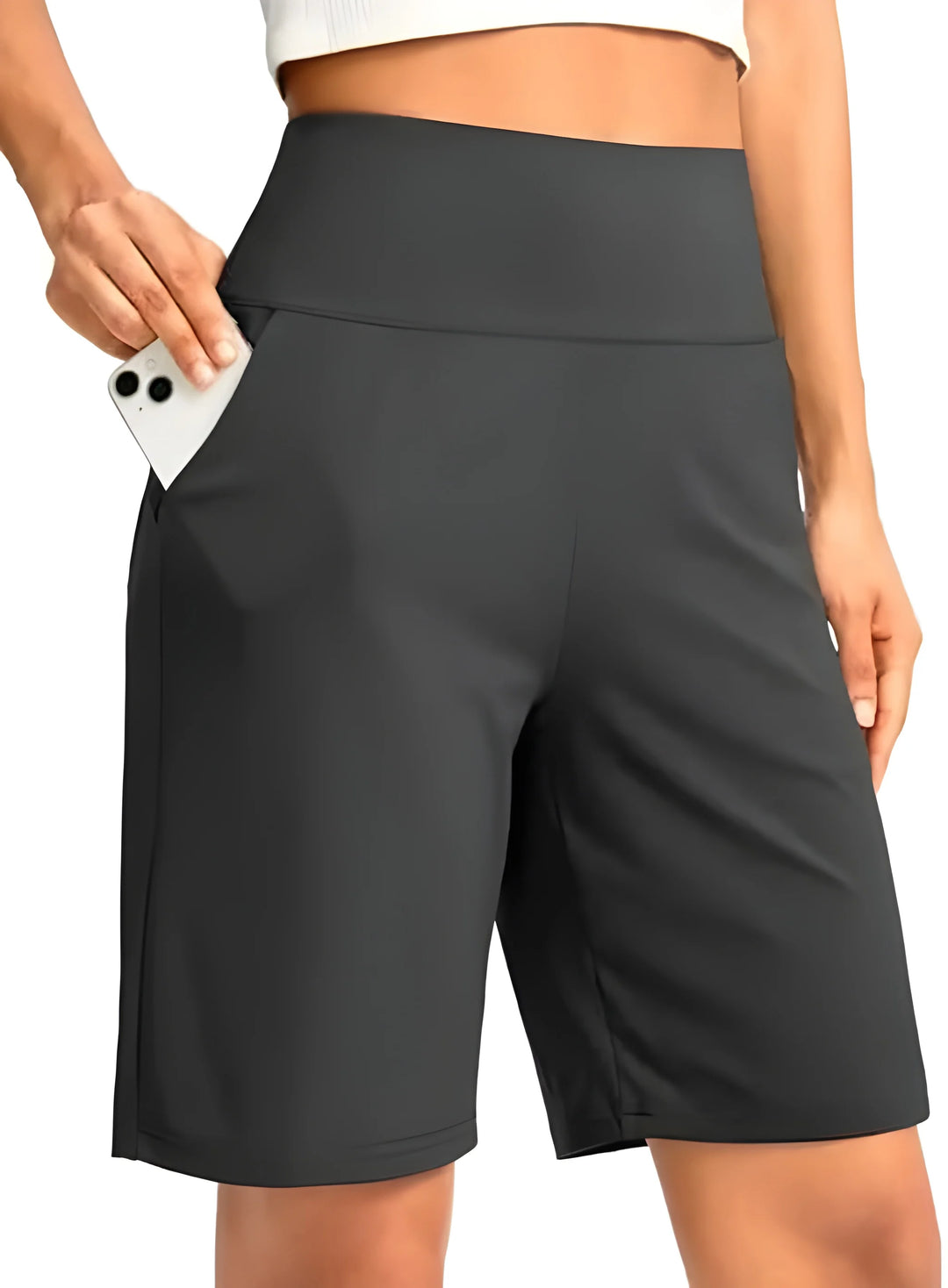 Women's Athletic Bermuda Shorts with High Waisted