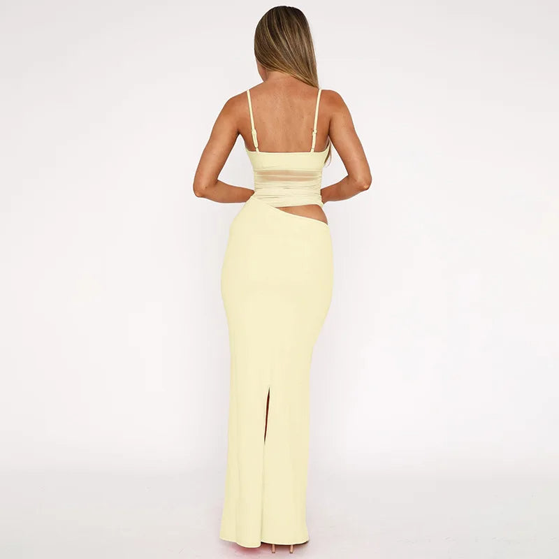 Abigail™ - Sheer Panel Maxi Dress