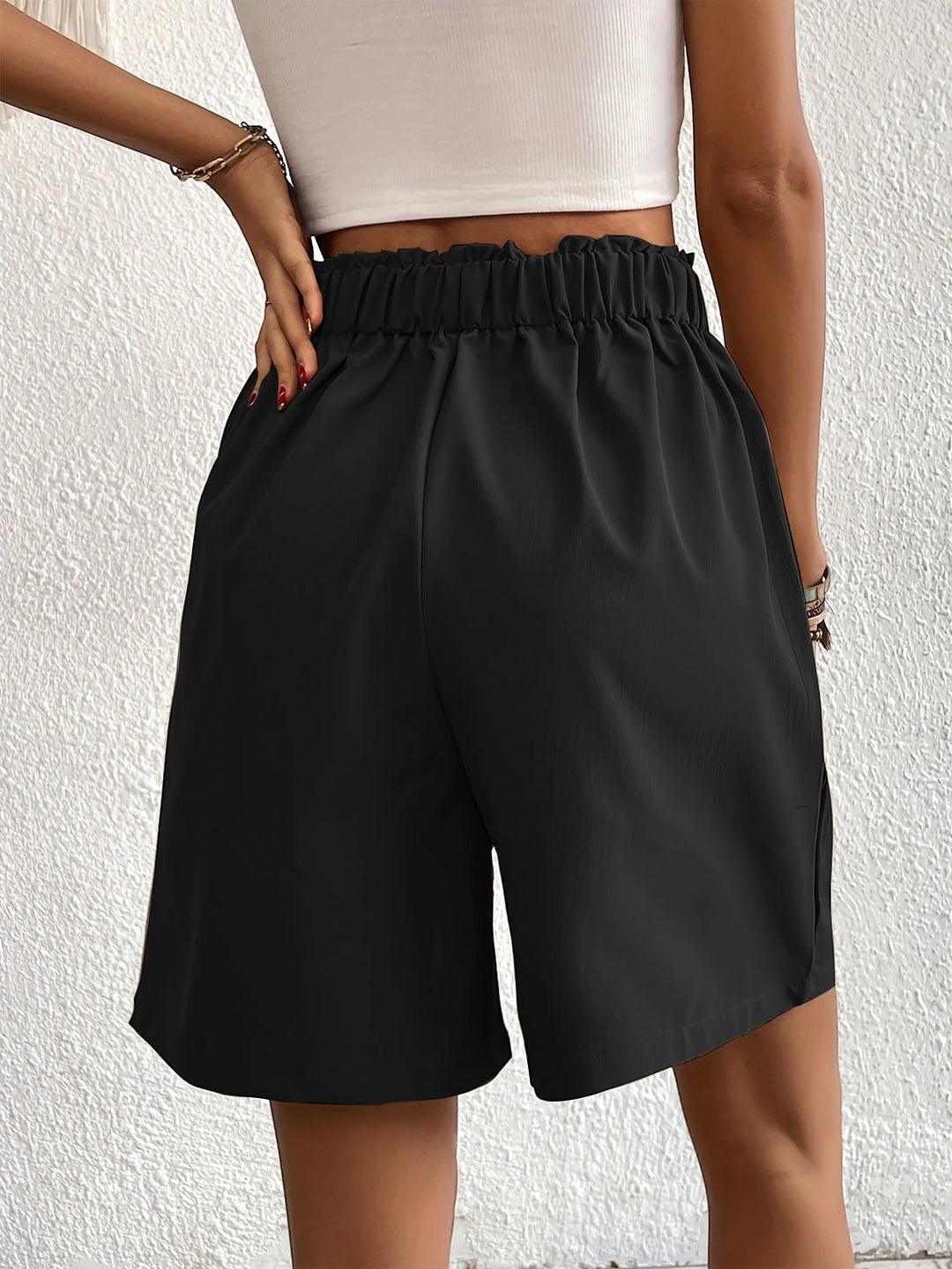 Women's High Waisted Bermuda Shorts with Pockets