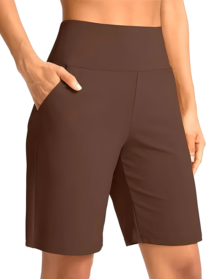 Women's Athletic Bermuda Shorts with High Waisted