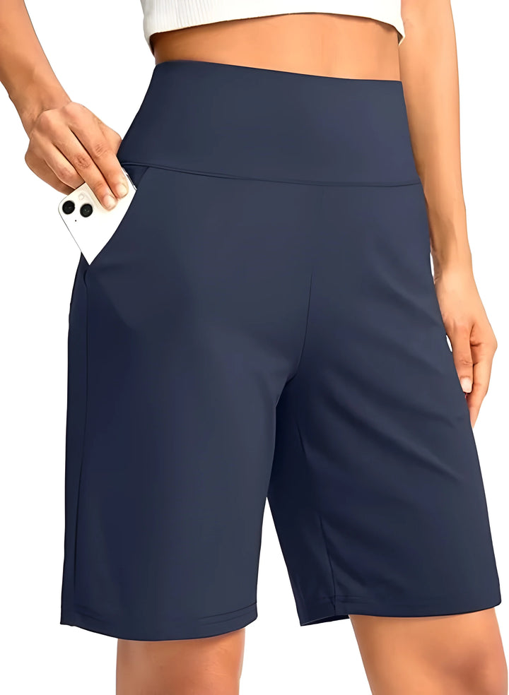 Women's Athletic Bermuda Shorts with High Waisted