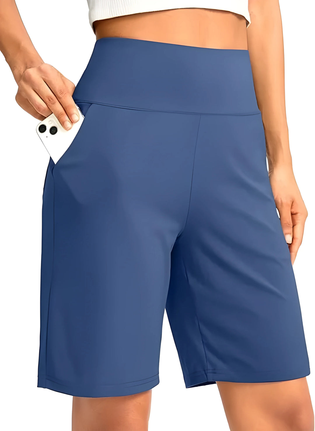 Women's Athletic Bermuda Shorts with High Waisted