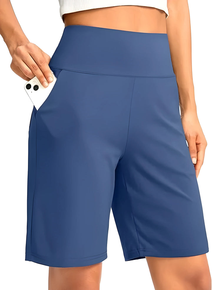 Women's Athletic Bermuda Shorts with High Waisted