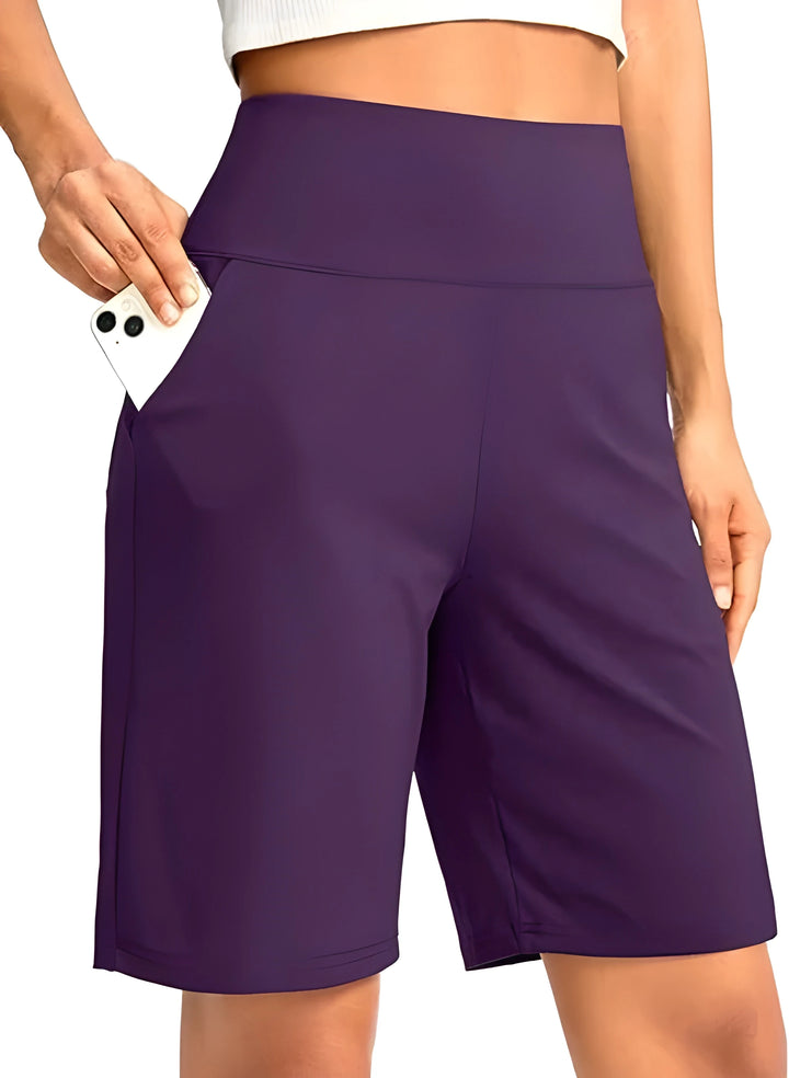 Women's Athletic Bermuda Shorts with High Waisted