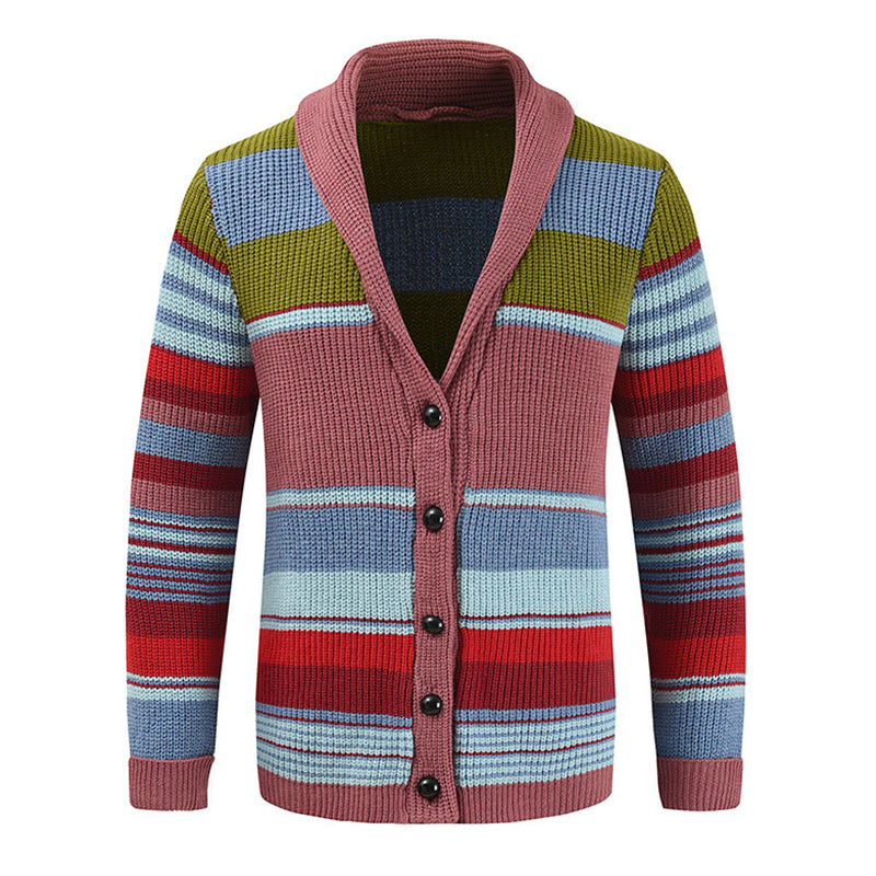 Samuel™ - Color Block Lapel Sweater Jacket