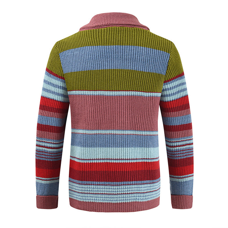 Samuel™ - Color Block Lapel Sweater Jacket