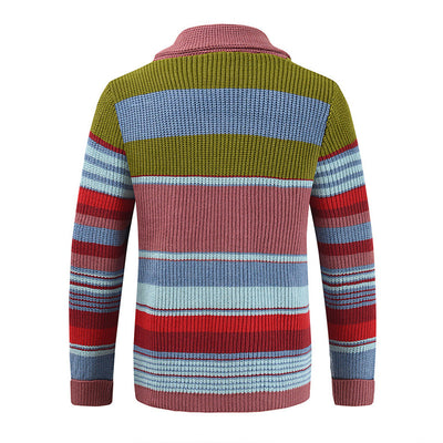 Samuel™ - Color Block Lapel Sweater Jacket