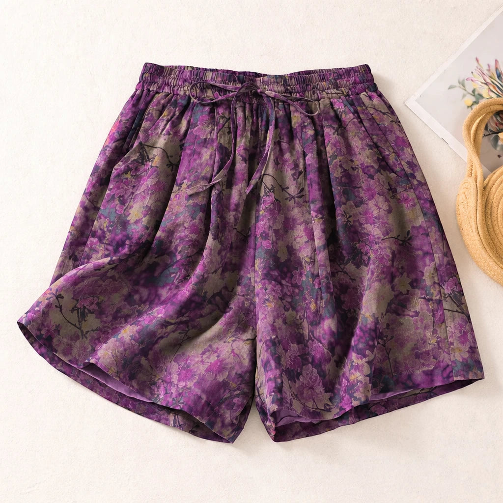 Women's Graphic Casual Shorts with Pockets