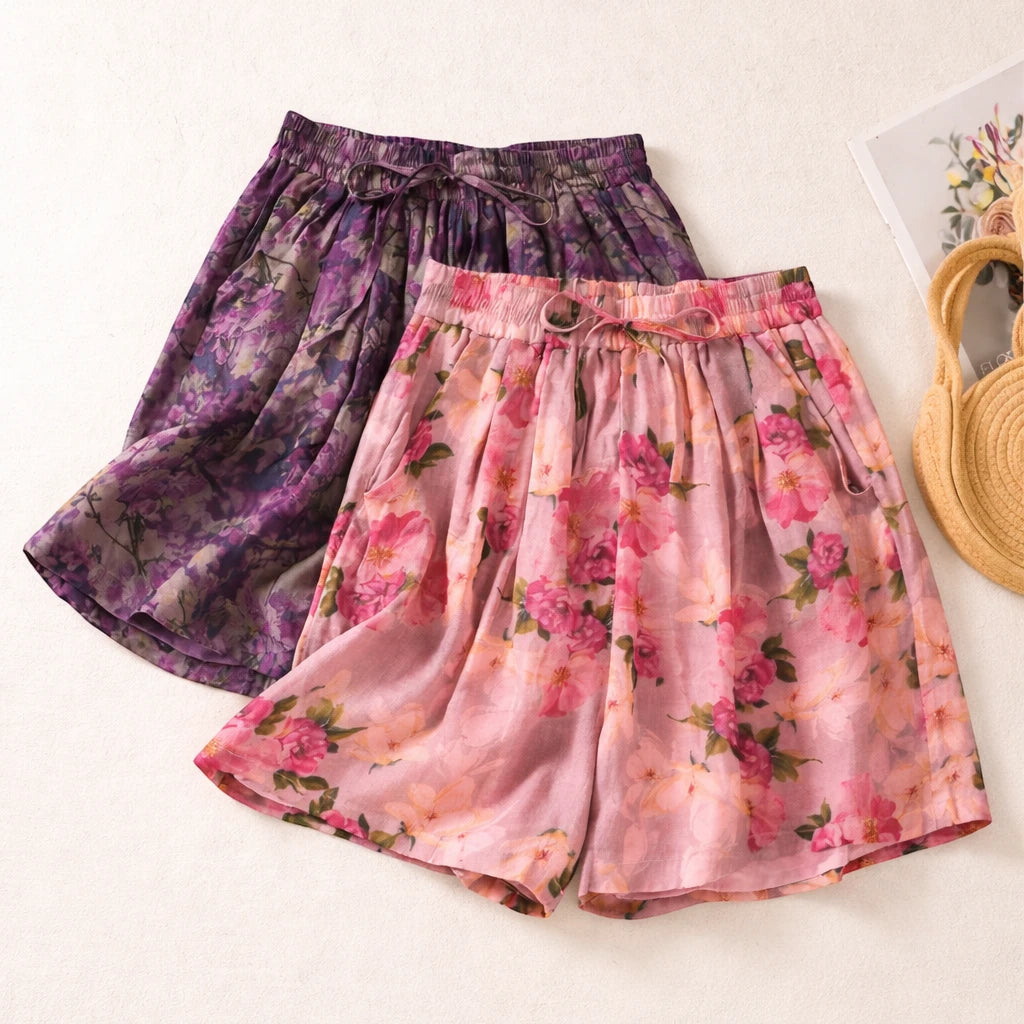 Women's Graphic Casual Shorts with Pockets