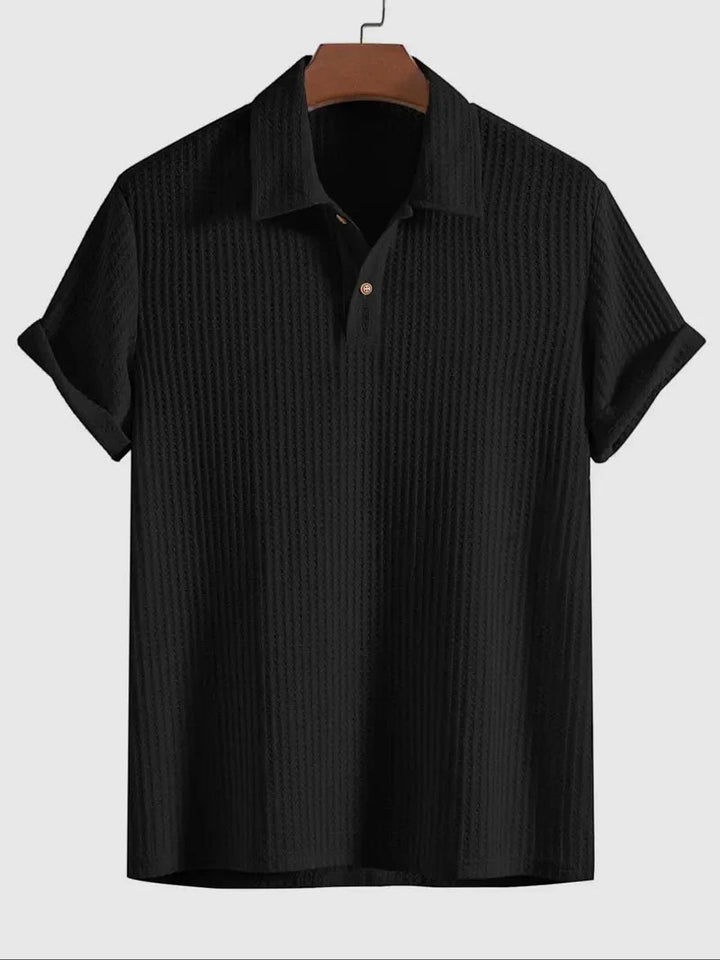 Men's Casual Polo Shirt with Short Sleeve and Buttons