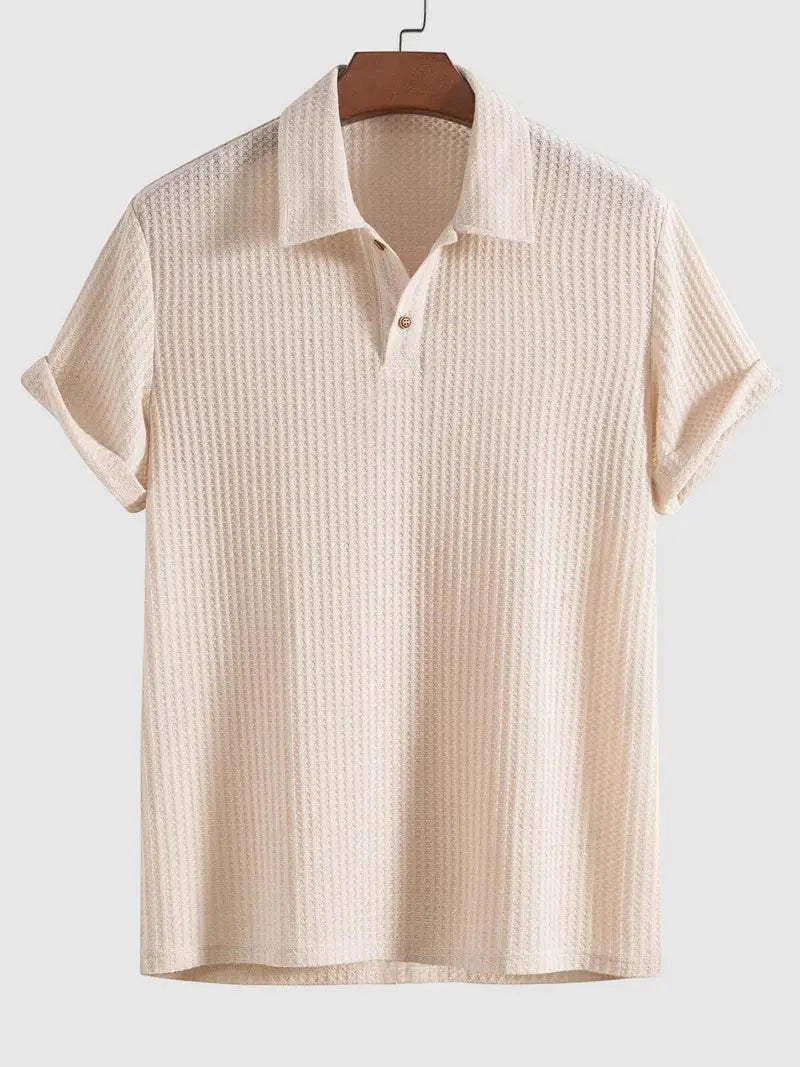 Men's Casual Polo Shirt with Short Sleeve and Buttons