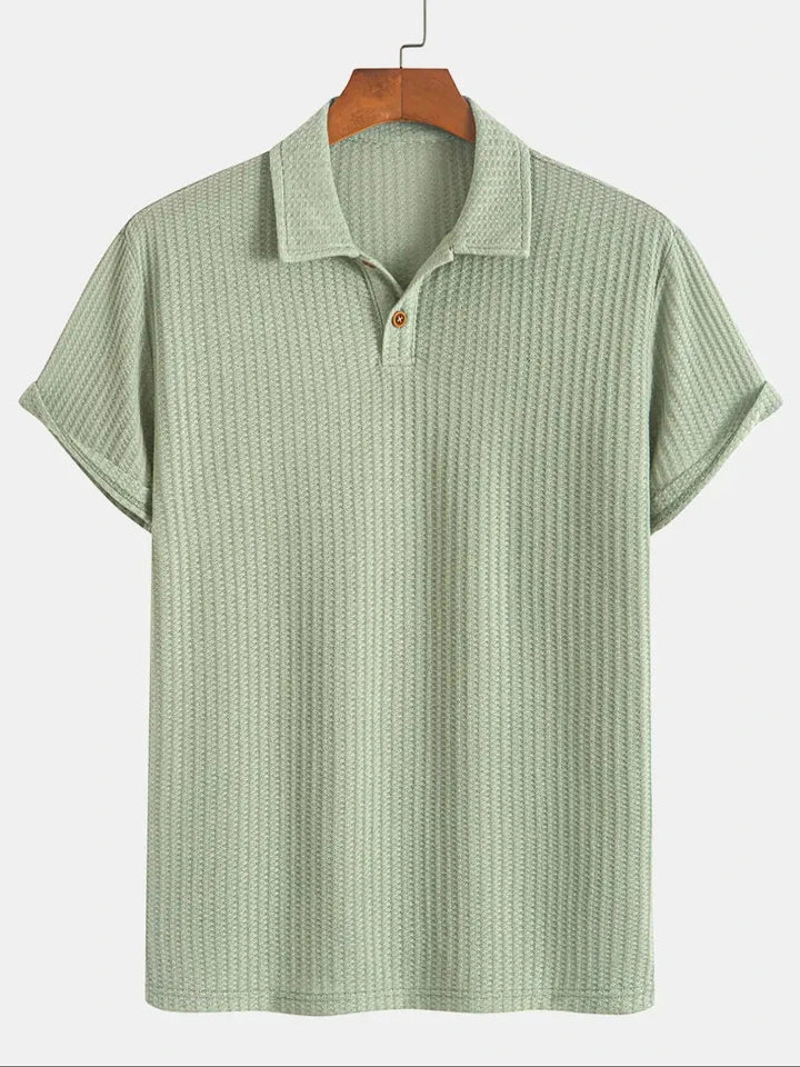 Men's Casual Polo Shirt with Short Sleeve and Buttons