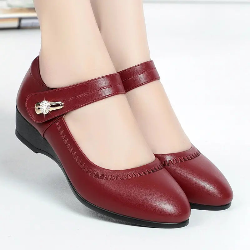 Women's Comfortable Slip On Mary Jane Shoes with Slip Resistant Sole and Cushioned Insole