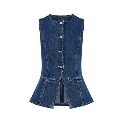Scarlett™ - Modern Sleeveless Denim Two Piece Set