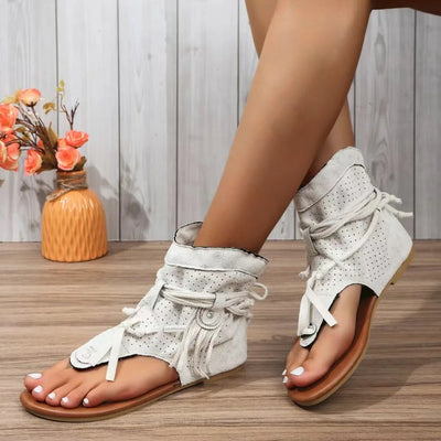 Ella™ - Vintage Fringe Accent Sandals