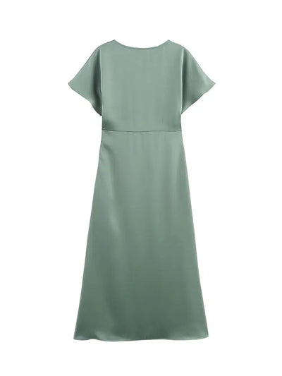 Alyssa™ - Chic Satin Maxi Dress