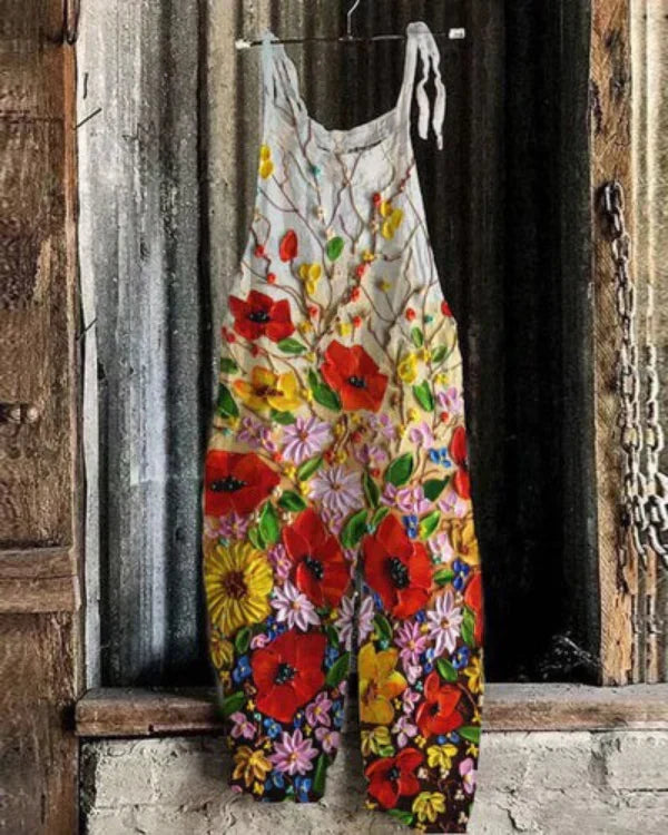 Marini™ | Vintage Floral Acrylic Jumpsuit