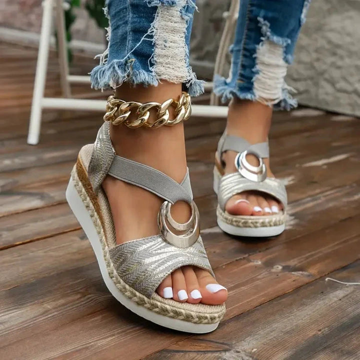 Women's Ankle Strap Open Toe Sandals with Slip Resistant Sole and Arch Support