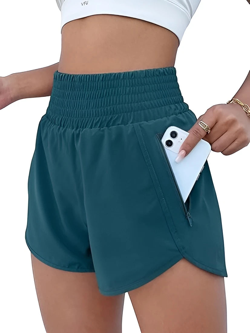 Women's Athletic Running Shorts with High Waisted Feature