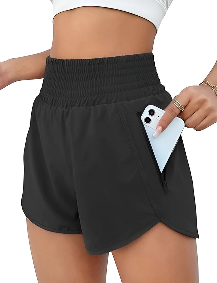 Women's Athletic Running Shorts with High Waisted Feature