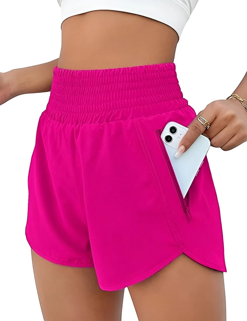 Women's Athletic Running Shorts with High Waisted Feature