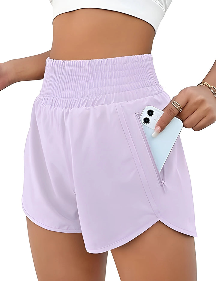 Women's Athletic Running Shorts with High Waisted Feature