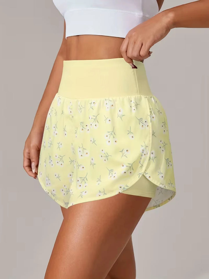 Women's Athletic Yoga Shorts with High Waisted