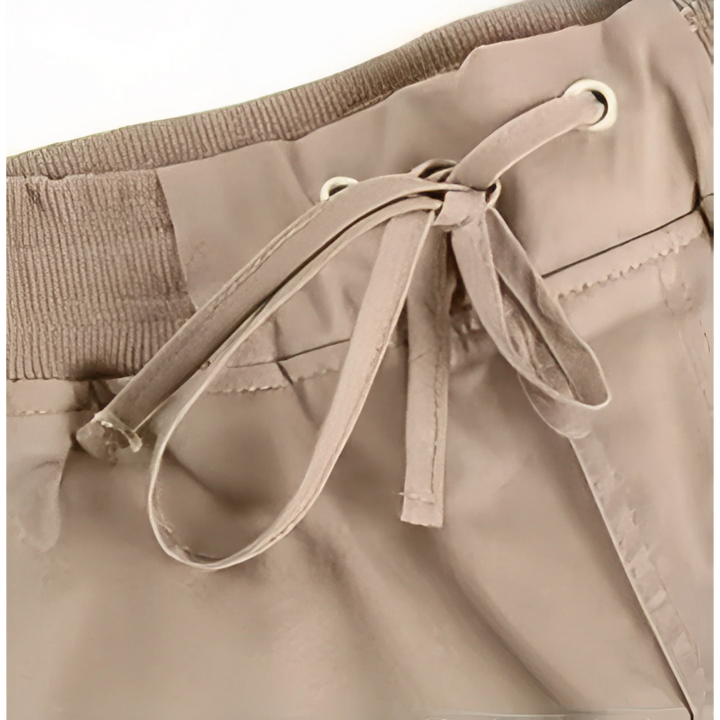 Women's Cargo Bermuda Shorts with Elastic Waist and Side Pockets
