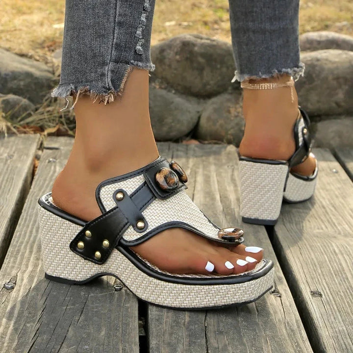 Women's Casual Open Toe Sandals with Non Slip Sole and Cushioned Insole