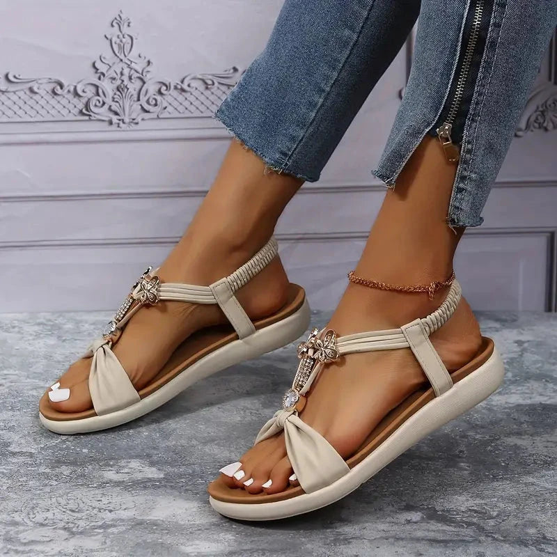 Women's Casual Open Toe Sandals with Slip Resistant Sole and Cushioned Insole