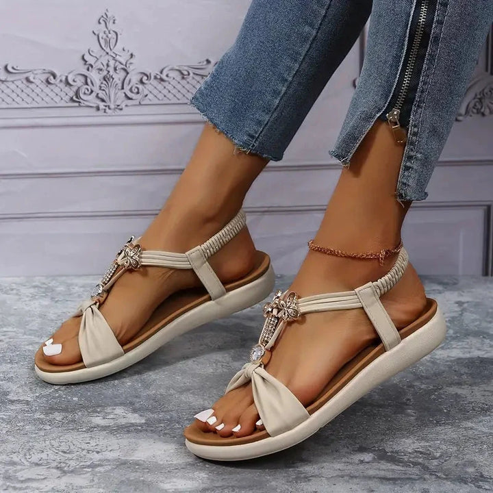 Women's Casual Open Toe Sandals with Slip Resistant Sole and Cushioned Insole
