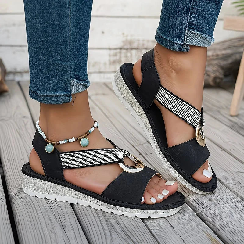 Women's Casual Platform Sandals with Open Toe and Cushioned
