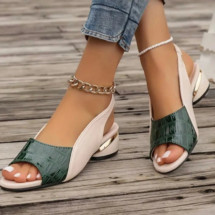 Women's Casual Slingback Sandals with Cushioned and Block Heel