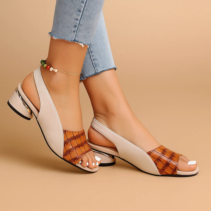 Women's Casual Slingback Sandals with Cushioned and Block Heel